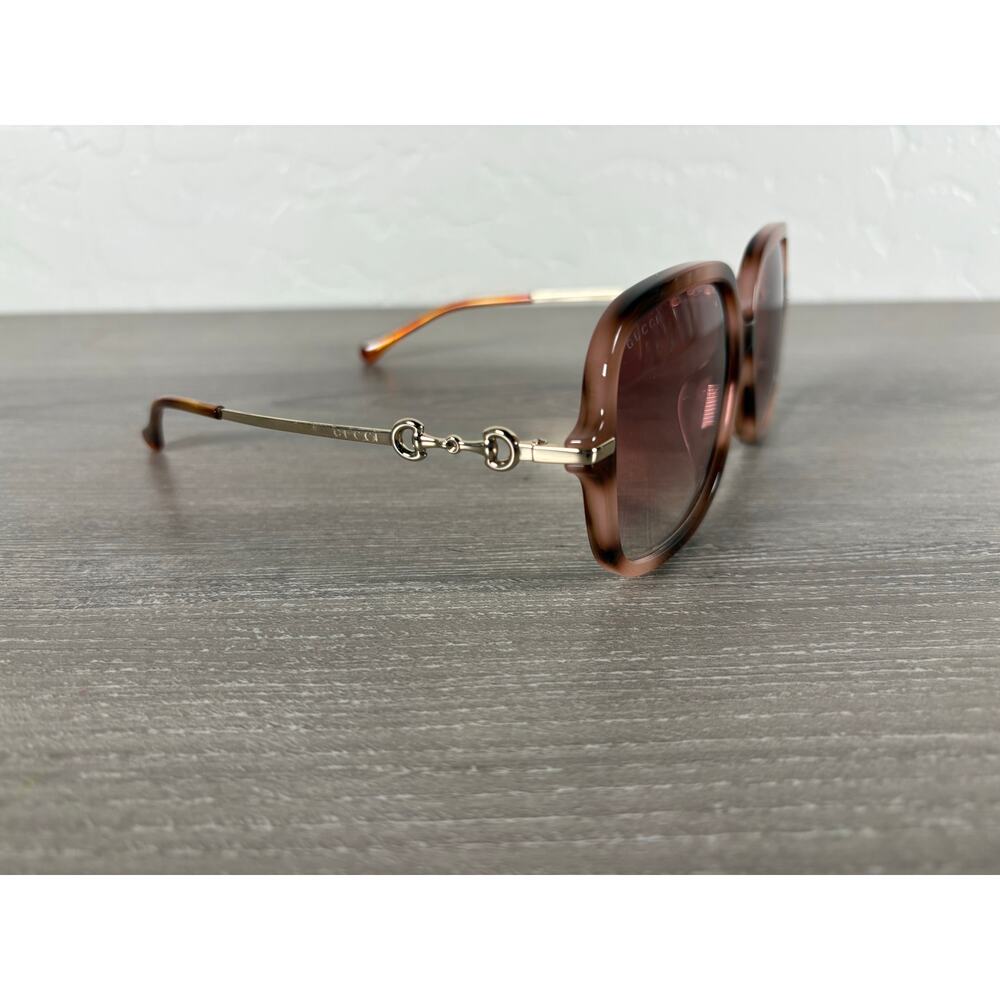 Gucci GG0884SA 003 Sunglasses 58mm Square Havana Brown Gradient w/ Case & Pouch - Picture 2 of 10